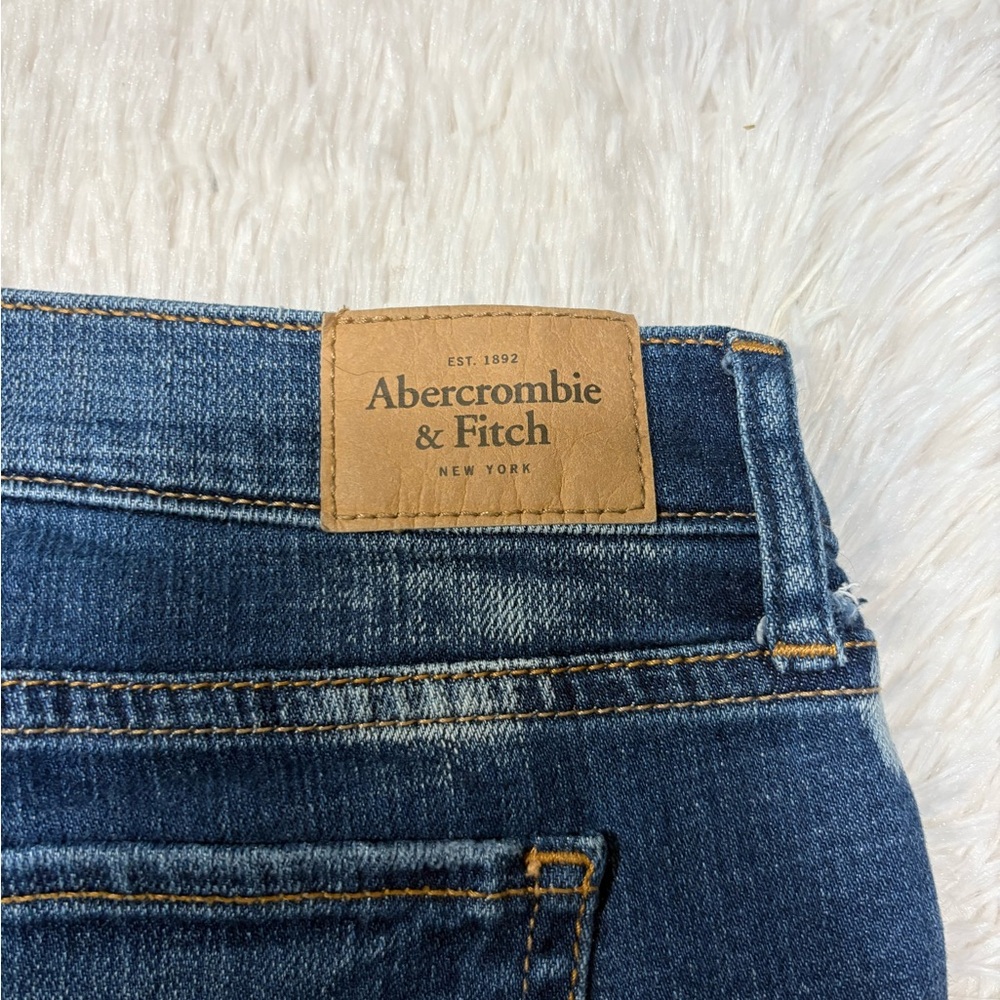 Abercrombie & Fitch Distressed Blue Jean Shorts with Studs - Picture 4 of 6